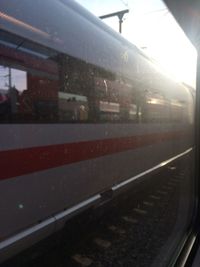 Train on railroad station platform