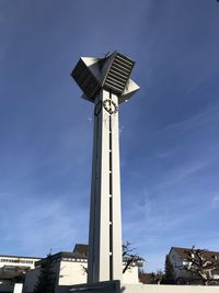 Low angle view of building against blue sky