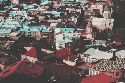 High angle view of town