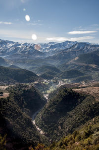Scenic view of mountains against sky