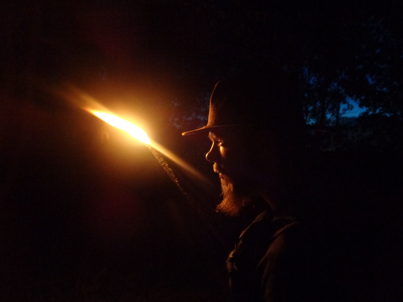 light, darkness, night, one person, sparkler, adult, illuminated, side view, nature, burning, fireworks, young adult, fire, glowing