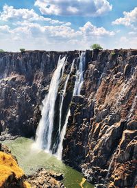 Scenic view of waterfall