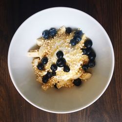 Close-up of breakfast served on table