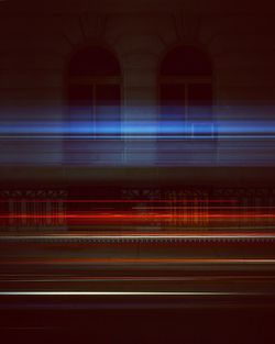 Blurred motion of train at night