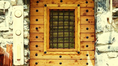 Close-up of wooden door