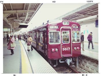 Train at railroad station platform