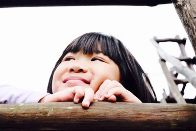 Close-up portrait of a girl smiling
