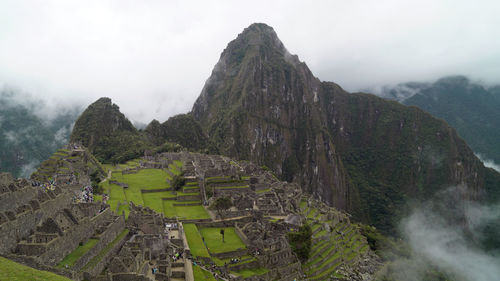 Panoramic view of ruins of mountain against sky