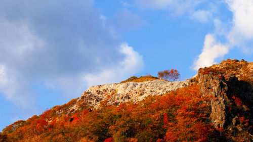 Low angle view of mountain against sky