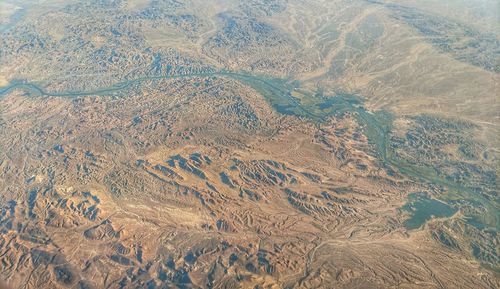 Aerial view of sand dunes