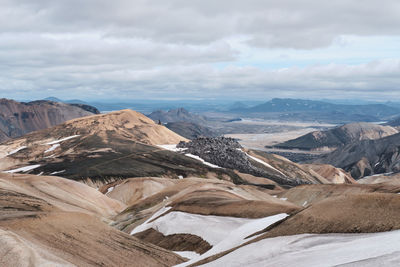 Mountains, lava formations and landmannalaugar in the highlands of iceland.