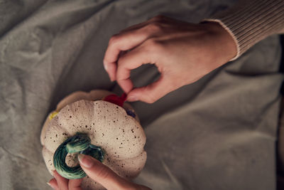 Close-up of person holding ice cream