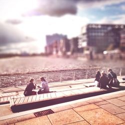 People sitting in park
