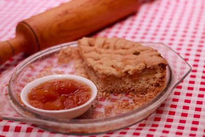 Close-up of food in bowl on table