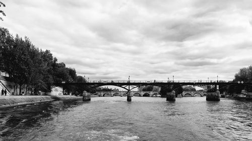 Bridge over river against sky
