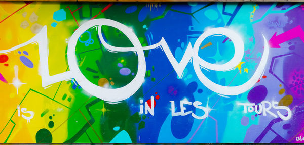 Full frame shot of graffiti on wall