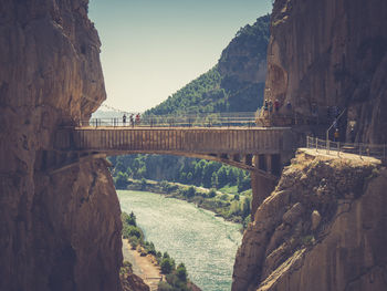 Arch bridge over river