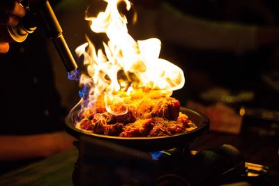 Close-up of preparing food