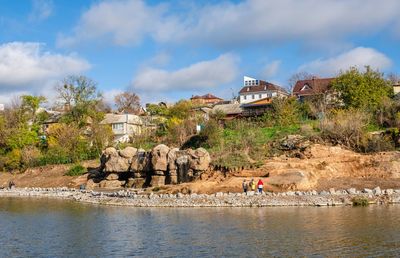 Uman, ukraine. fountain in the fantasy park nova sofiyivka, uman, ukraine, on a sunny autumn day