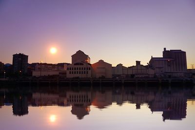 Reflection of buildings in water