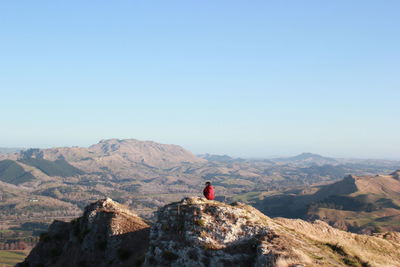 Scenic view of mountains against clear sky