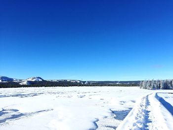 Scenic view of snow covered landscape