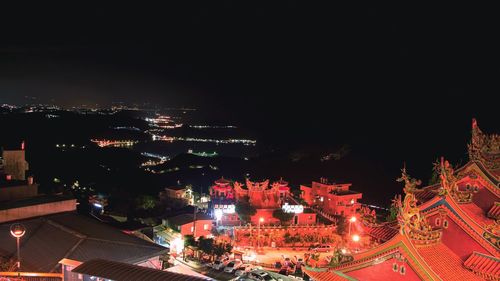 Illuminated cityscape at night