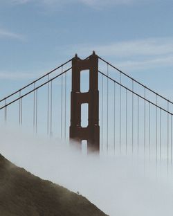 View of suspension bridge against sky