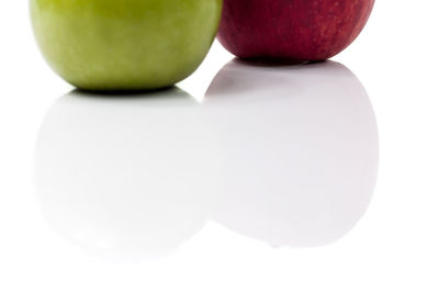 Close-up of apple against white background