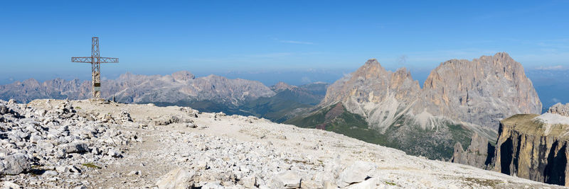 Panoramic view of mountains against sky