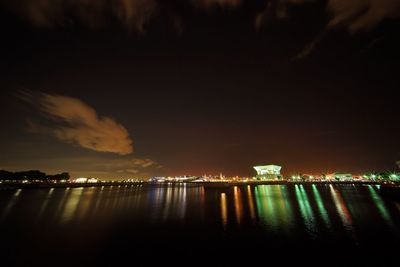 Illuminated city at night