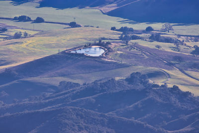 High angle view of agricultural landscape