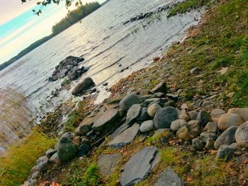 Rocks in sea