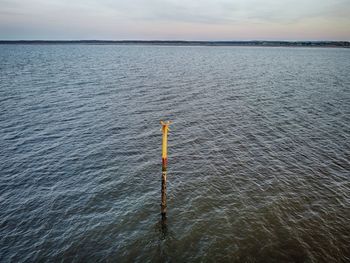 High angle view of sea against sky