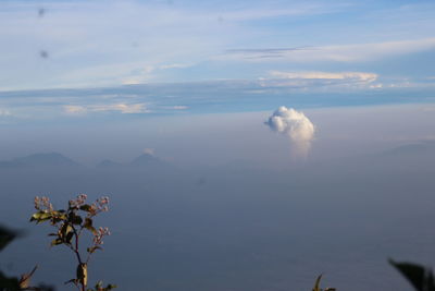 Scenic view of mountains against sky during sunset