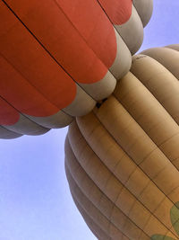 Low angle view of hot air balloons