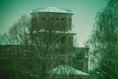 Low angle view of old building against sky