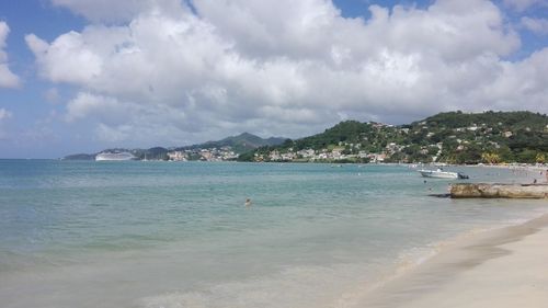 View of sea against cloudy sky