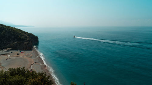 High angle view of sea against sky