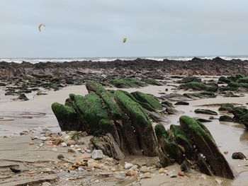 Scenic view of beach against sky