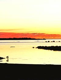 Scenic view of sea at sunset