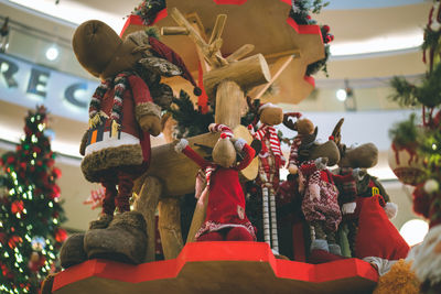 Low angle view of christmas decorations