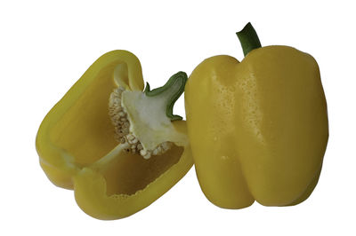 Close-up of bananas against white background