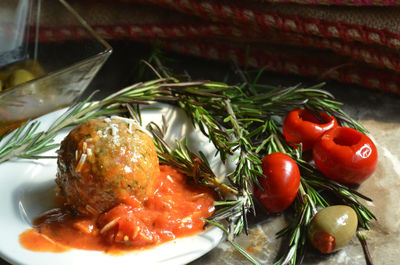 Close-up of salad in plate