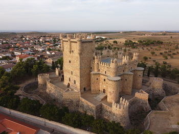 High angle view of townscape against sky