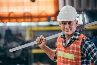 Portrait of smiling man working