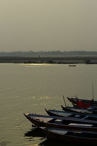Scenic view of lake against clear sky