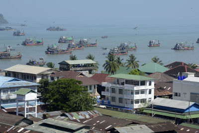 Fishing boats in myeik, myanmar 