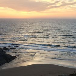 Scenic view of sea during sunset