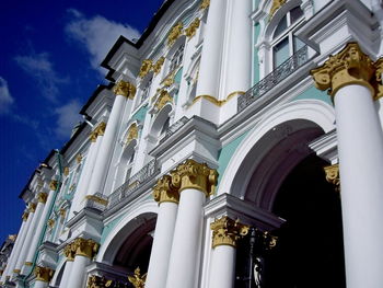 Low angle view of ornate building against sky